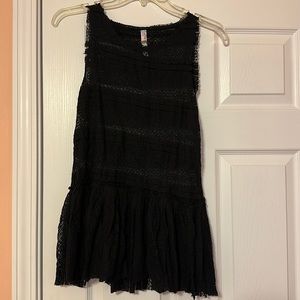 Black Free People lace tank, size XS, barely worn